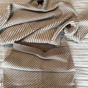 Striped Sweater Skirt Set